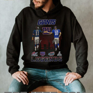 Phil Simms with Eli Manning New York Giants Football Legends signatures shirt