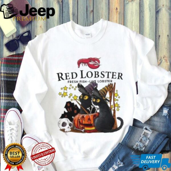 Red Lobster X Black Cat Witch Halloween 2025 T shirt