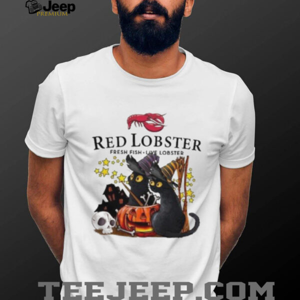 Red Lobster X Black Cat Witch Halloween 2025 T shirt