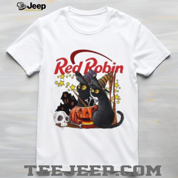 Red Robin X Black Cat Witch Halloween 2025 T shirt