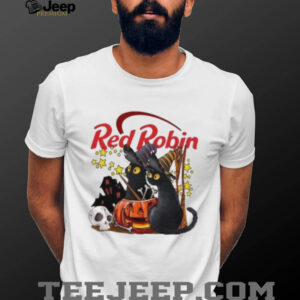 Red Robin X Black Cat Witch Halloween 2025 T shirt