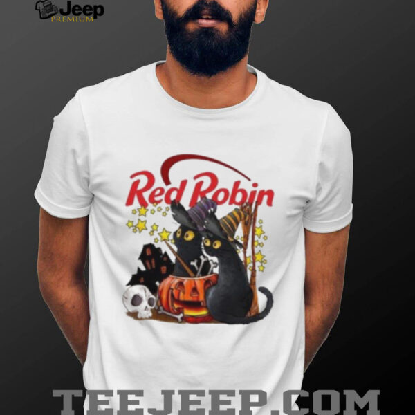 Red Robin X Black Cat Witch Halloween 2025 T shirt