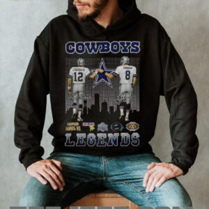 Roger Staubach Troy Aikman Dallas Cowboys Football NFL Cowboys Legends signatures shirt