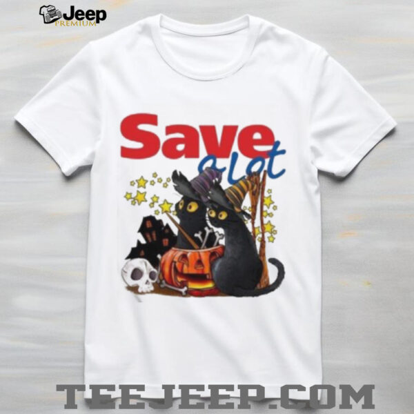 Save A Lot X Black Cat Witch Halloween 2025 T shirt