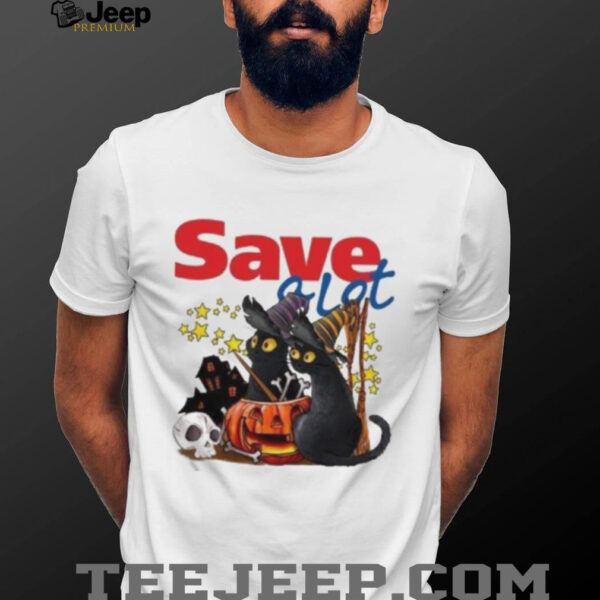 Save A Lot X Black Cat Witch Halloween 2025 T shirt