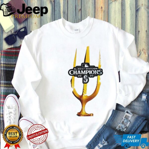 Seattle Mariners MLB Baseball Division Champs American League West Postseason 2025 Trident logo shirt