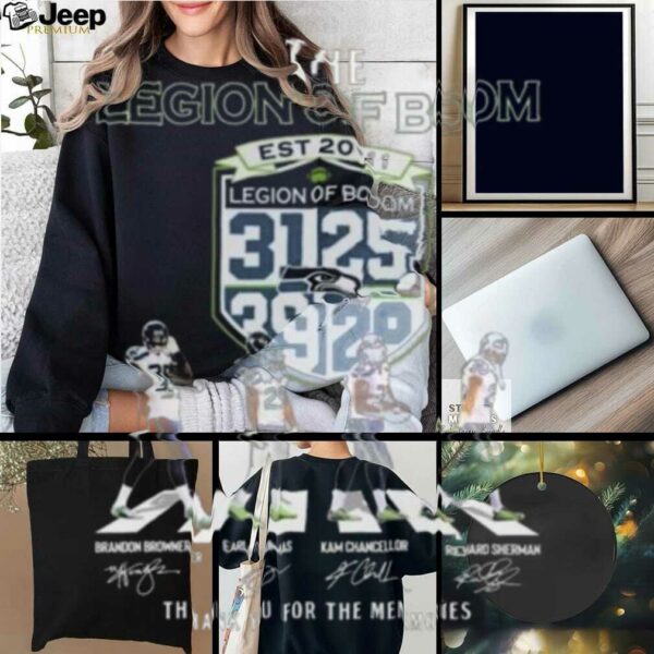 Seattle Mariners The Legion Of Boom Signatures Thank You For The Memories T shirt