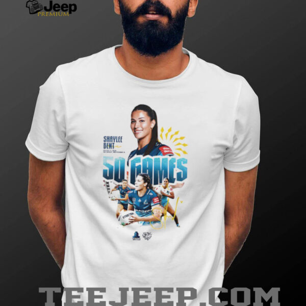 Shaylee Bent Gold Coast Titans Women in the NRLW 50 games signature shirt