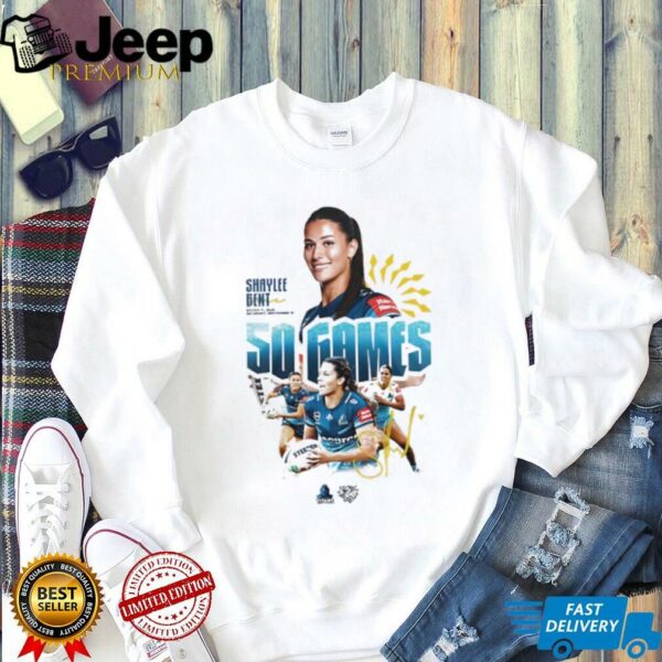 Shaylee Bent Gold Coast Titans Women in the NRLW 50 games signature shirt
