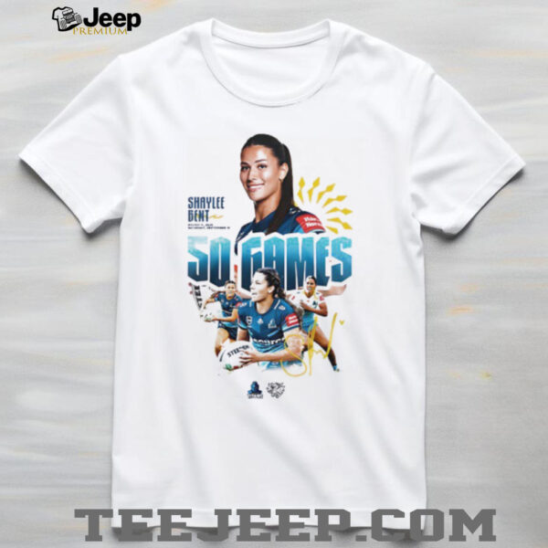 Shaylee Bent Gold Coast Titans Women in the NRLW 50 games signature shirt