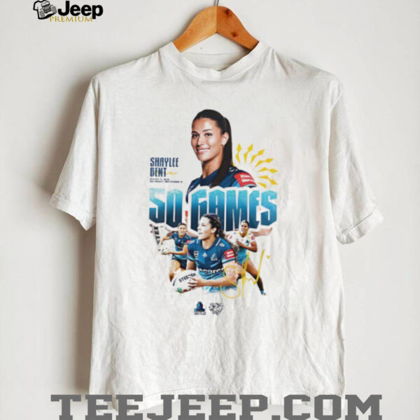 Shaylee Bent Gold Coast Titans Women in the NRLW 50 games signature shirt