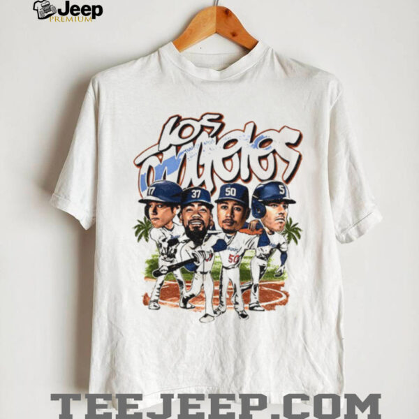 Shohei Ohtani Teoscar Hernández Mookie Betts Freddie Freeman Los Angeles Dodgers caricature MLB summer shirt