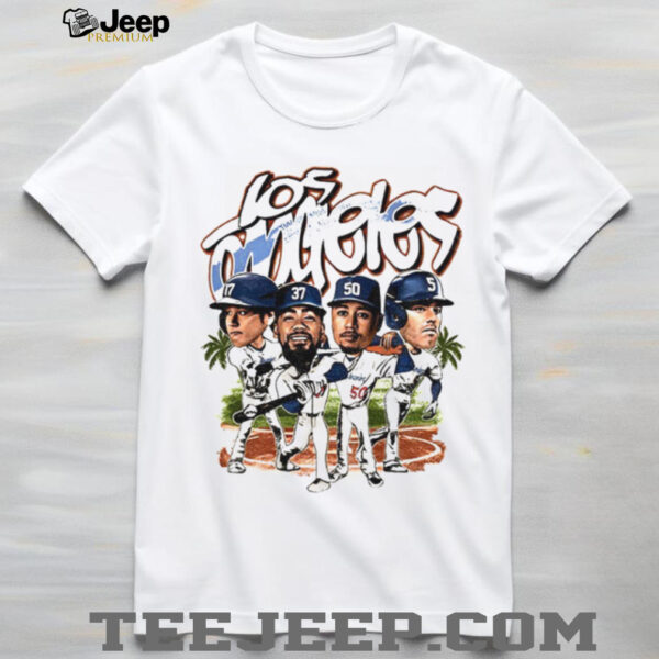 Shohei Ohtani Teoscar Hernández Mookie Betts Freddie Freeman Los Angeles Dodgers caricature MLB summer shirt