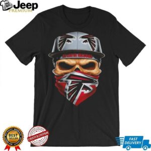 Skull wearing a face scarf Atlanta Falcons football shirt Skull wearing a face scarf Atlanta Falcons football shirt
