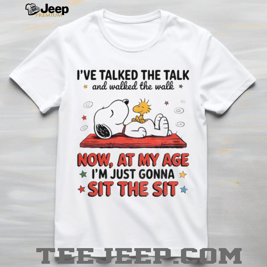Snoopy and Woodstock 'Sit the Sit' shirt graphic