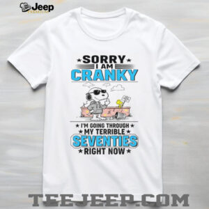 Snoopy sorry I am cranky stay out of it I’m going through my terrible seventies right now shirt