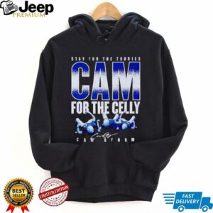 Stay for the Tuddies Cam for the Celly Bynum football player graphic shirt
