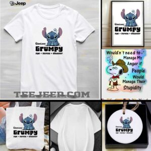 Stitch caution grumpy age stress disaster t shirt