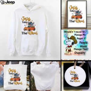 Stitch driving car Jesus take the wheel t shirt