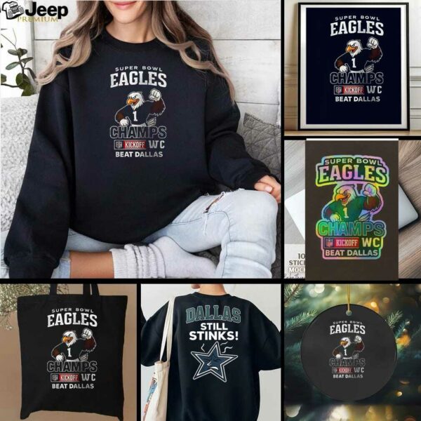 Super Bowl Philadelphia Eagles champs kickoff WC beat Dallas Cowboys still stinks mascot shirt