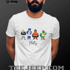 Swoop Franklin the Dog Gritty and Phillie Phanatic Philly mascot shirt