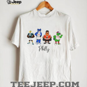 Swoop Franklin the Dog Gritty and Phillie Phanatic Philly mascot shirt
