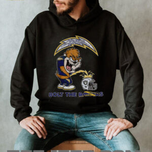 Tasmanian Devil Los Angeles Chargers piss on Las Vegas Raiders helmet Bolts the Raiders shirt