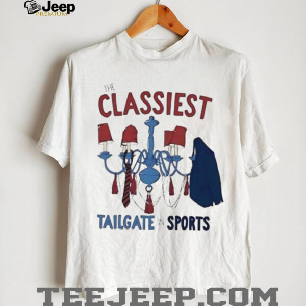 The Classiest Tailgate in Sports chandelier tie and jacket shirt