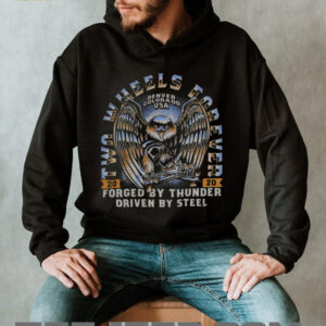 Two Wheels Forever Eagle Skull Biker Tee