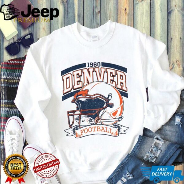Vintage 90s Style Denver Broncos Football helmet 1960 shirt