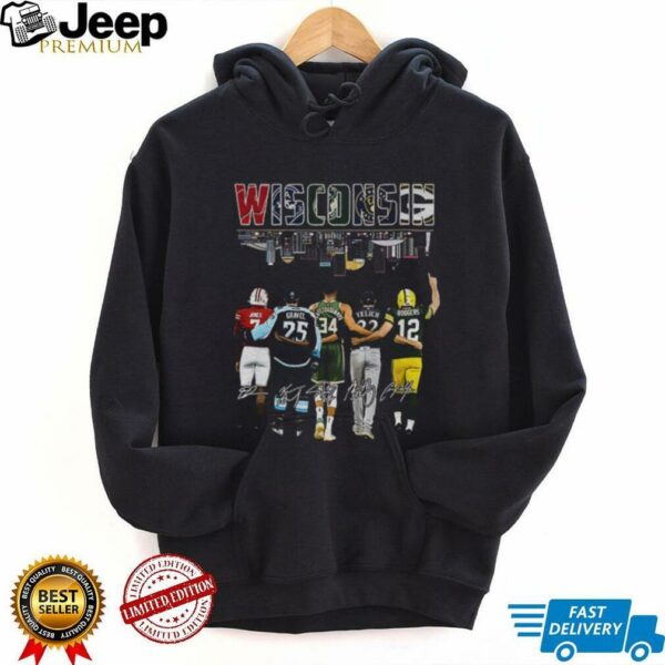 Wisconsin Sports team Skyline Jones Gravel Yelich Rodgers signature shirt