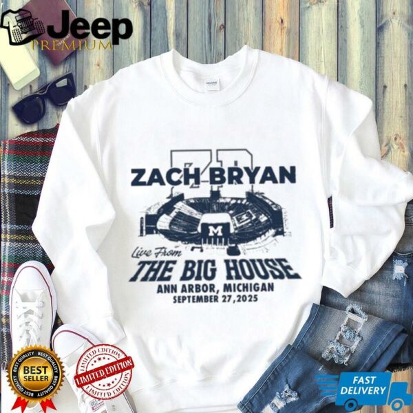 Zach Bryan Michigan September 27 2025 Tour Shirt