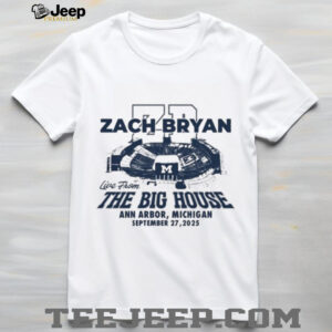 Zach Bryan Michigan September 27 2025 Tour Shirt