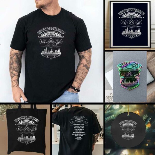 iHeartCountry festival 2025 name roster skyline shirt