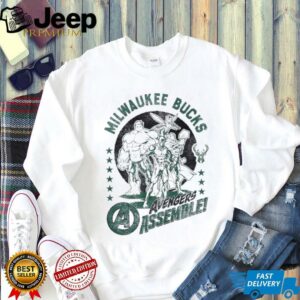 outh White Milwaukee Bucks NBA x Marvel Avengers Squad T Shirt