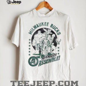 outh White Milwaukee Bucks NBA x Marvel Avengers Squad T Shirt