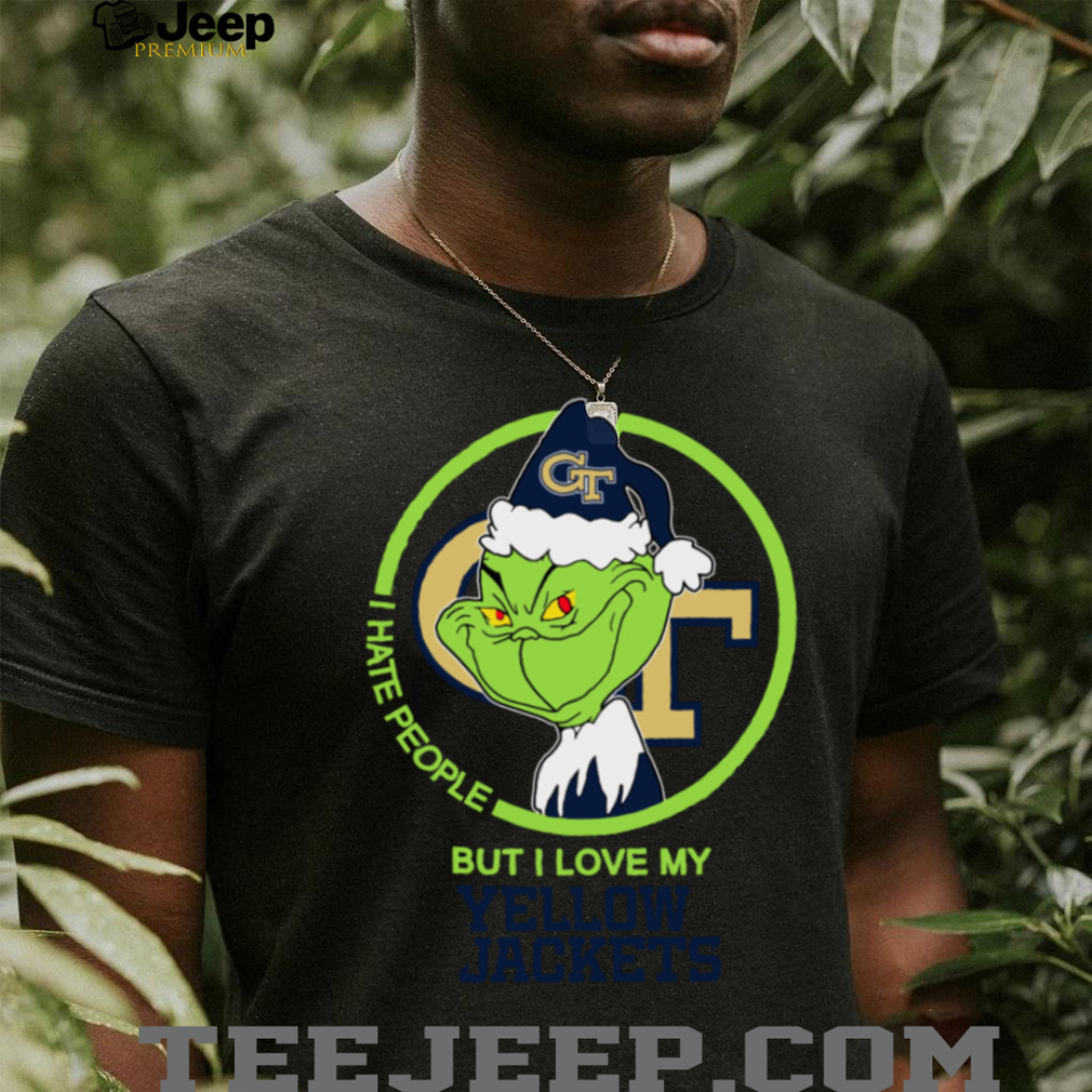 Grinch I Hate People But I Love My Yellow Jackets Shirt White Grinch I Hate People But I Love My Yellow Jackets Shirt White