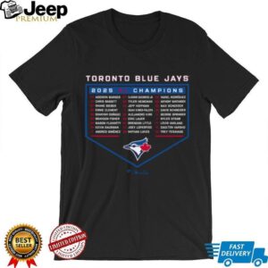 2025 Blue Jays American League Champions Team Roster Shirt