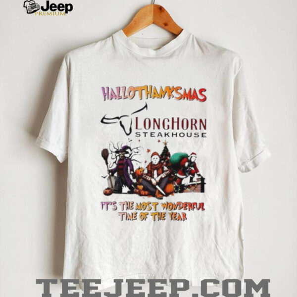 2025 Horror Movies x LongHorn Steakhouse happy HalloThanksMas it’s the most wonderful time of the year shirt