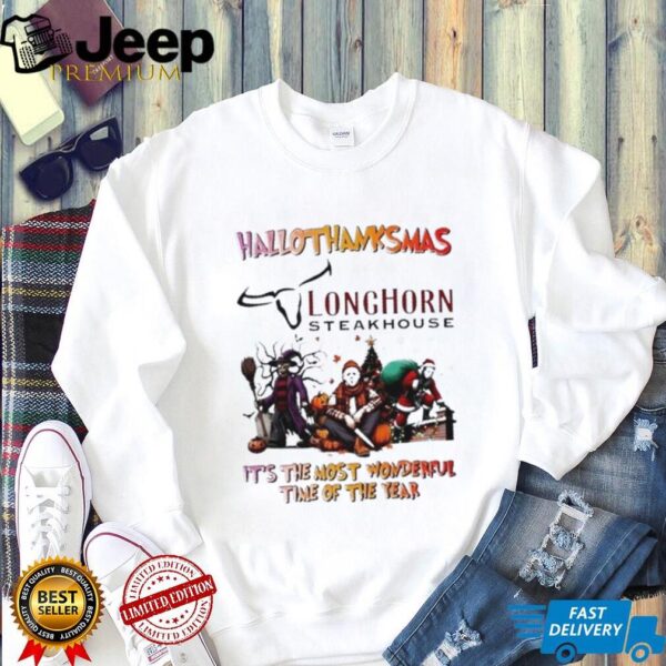 2025 Horror Movies x LongHorn Steakhouse happy HalloThanksMas it’s the most wonderful time of the year shirt