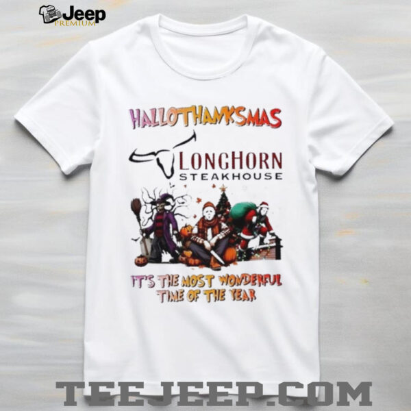 2025 Horror Movies x LongHorn Steakhouse happy HalloThanksMas it’s the most wonderful time of the year shirt