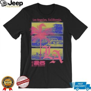 2026 FIFA World Cup Los Angeles Host City Poster Palm Street Soccer Skyline Shirt