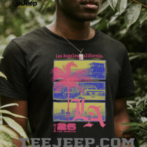 2026 FIFA World Cup Los Angeles Host City Poster Palm Street Soccer Skyline Shirt