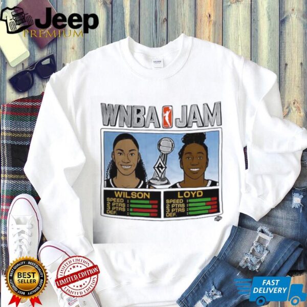 Aces Wilson and Loyd WNBA Jam Aces 2025 Champions shirt