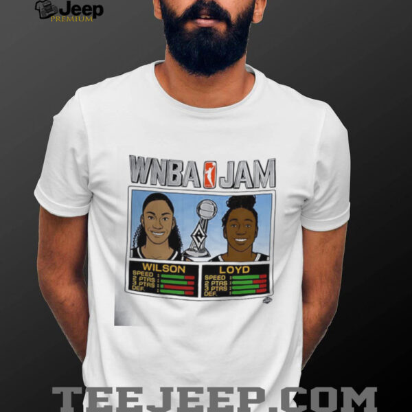 Aces Wilson and Loyd WNBA Jam Aces 2025 Champions shirt