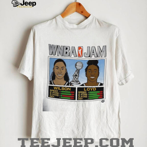 Aces Wilson and Loyd WNBA Jam Aces 2025 Champions shirt