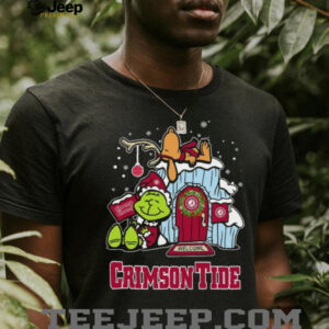Alabama Crimson Tide Grinch and Snoopy Nuts Welcome Christmas T Shirt