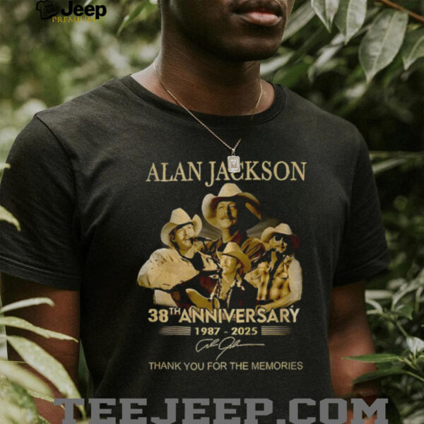 Alan Jackson 38th Anniversary 1987 2025 Thank You For The Memories signatures shirt