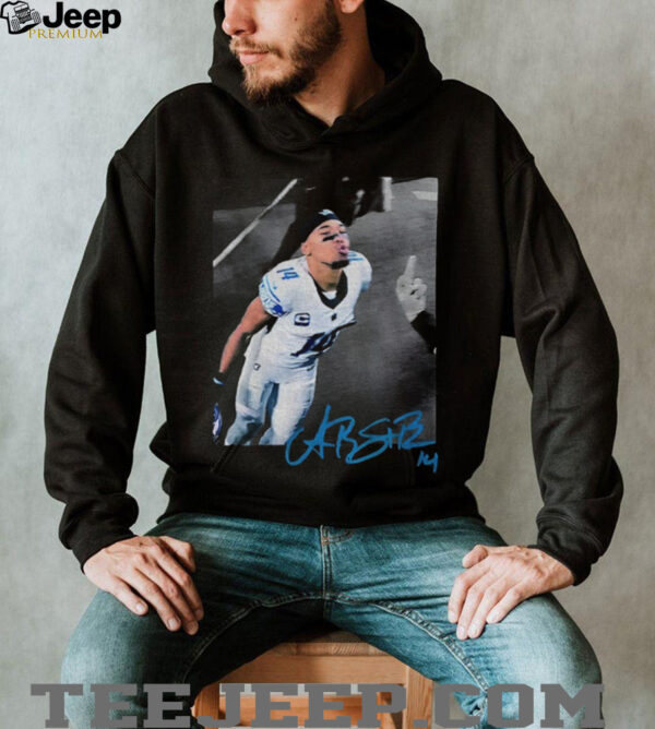 Amon Ra St. Brown kissing Detroit Lions NFL Football Game Day signature shirt