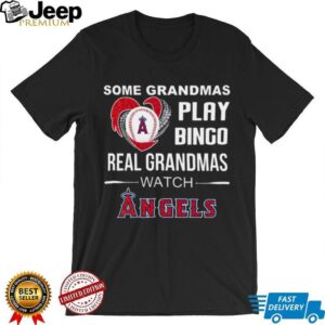 Angels Grandma Some Play Bingo Real Watch Baseball Shirt